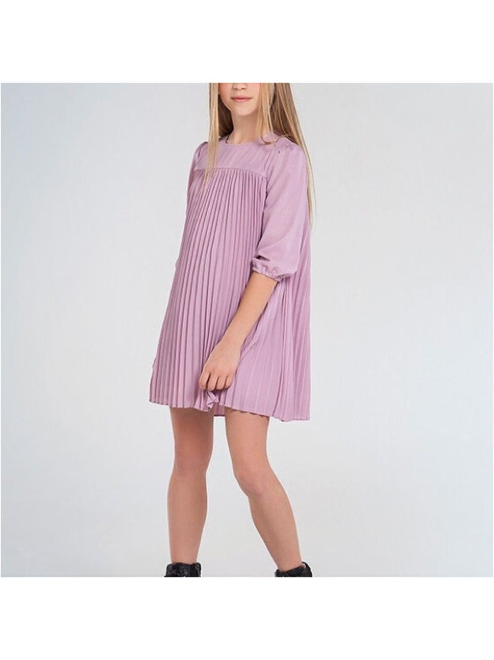 Mayoral Lavender Pleated Casual Dress